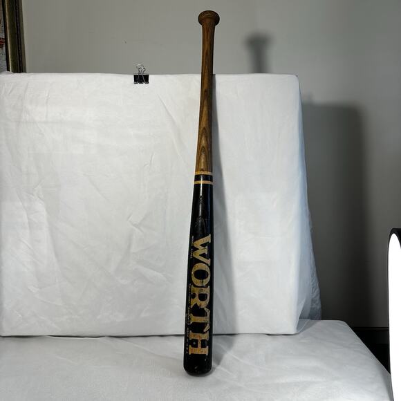 Wooden Worth Baseball Bat Little League Model 310LL Black And Yellow - Picture 1 of 13